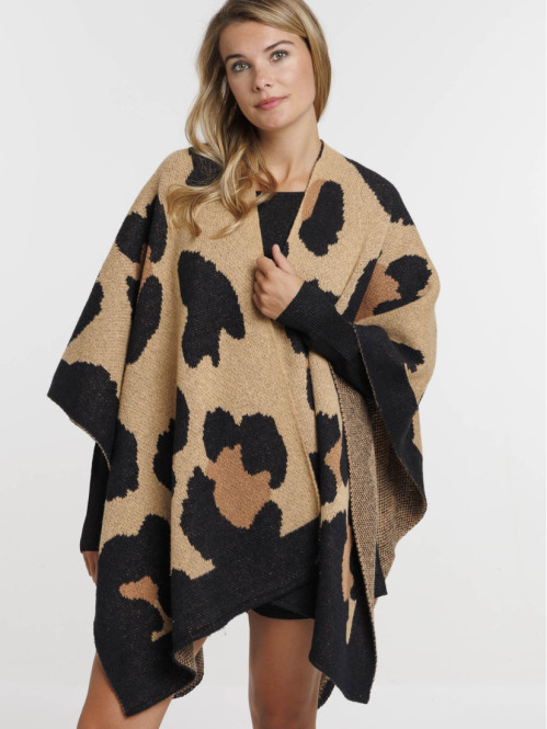 Poncho léopard femme