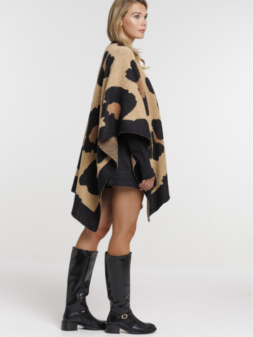 Poncho léopard femme