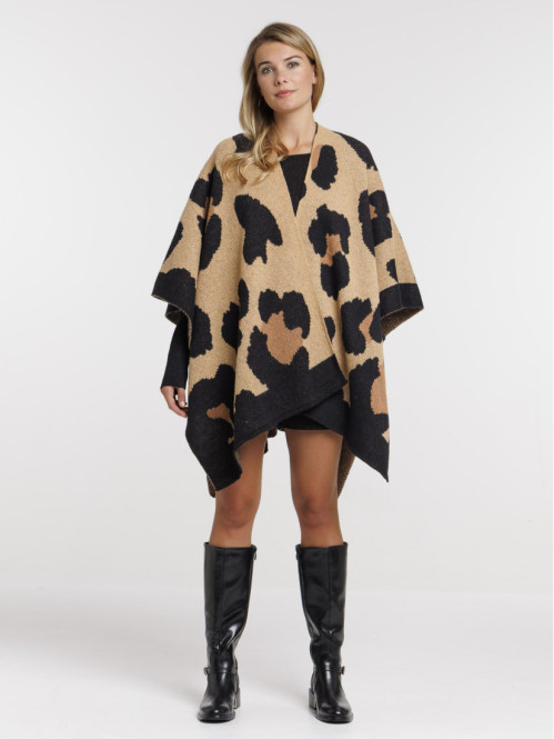 Poncho léopard femme