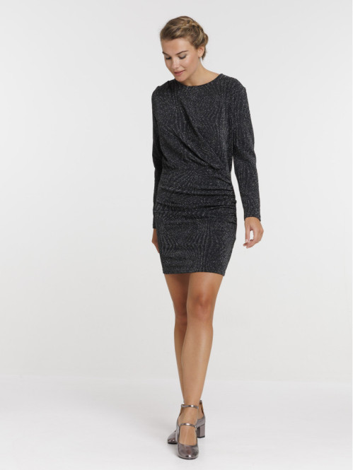 Robe noire paillettes femme