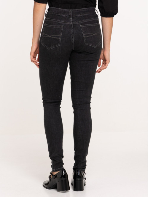 Jean skinny studs gris femme