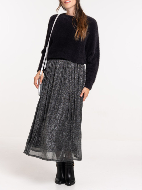 Jupe plissée noire femme Jupe plissée noire femme