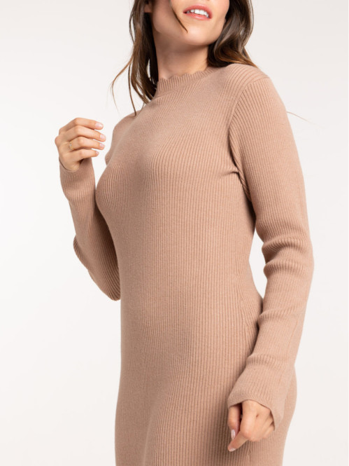 Robe tricot longue femme col montant Robe tricot longue femme col montant