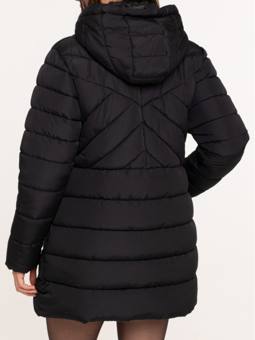 Doudoune capuche longue noire femme Doudoune capuche longue noire femme