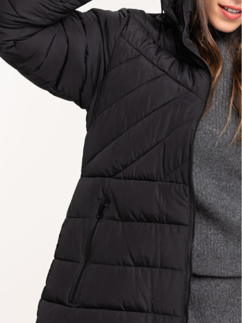 Doudoune capuche longue noire femme Doudoune capuche longue noire femme