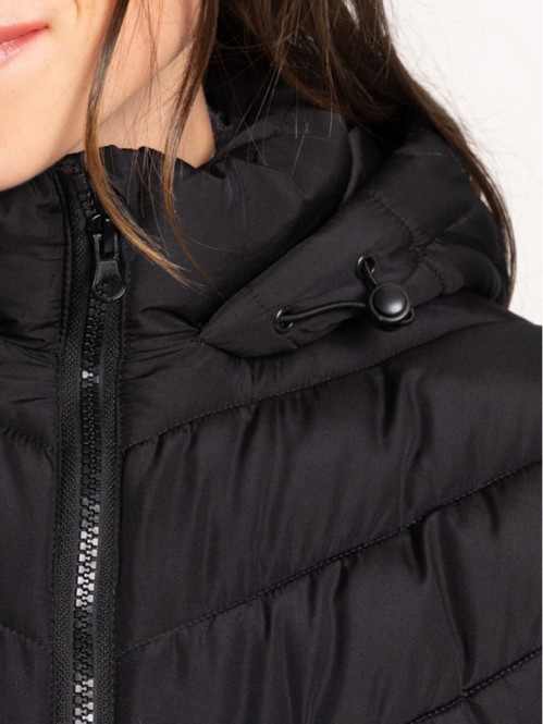 Doudoune capuche longue noire femme Doudoune capuche longue noire femme