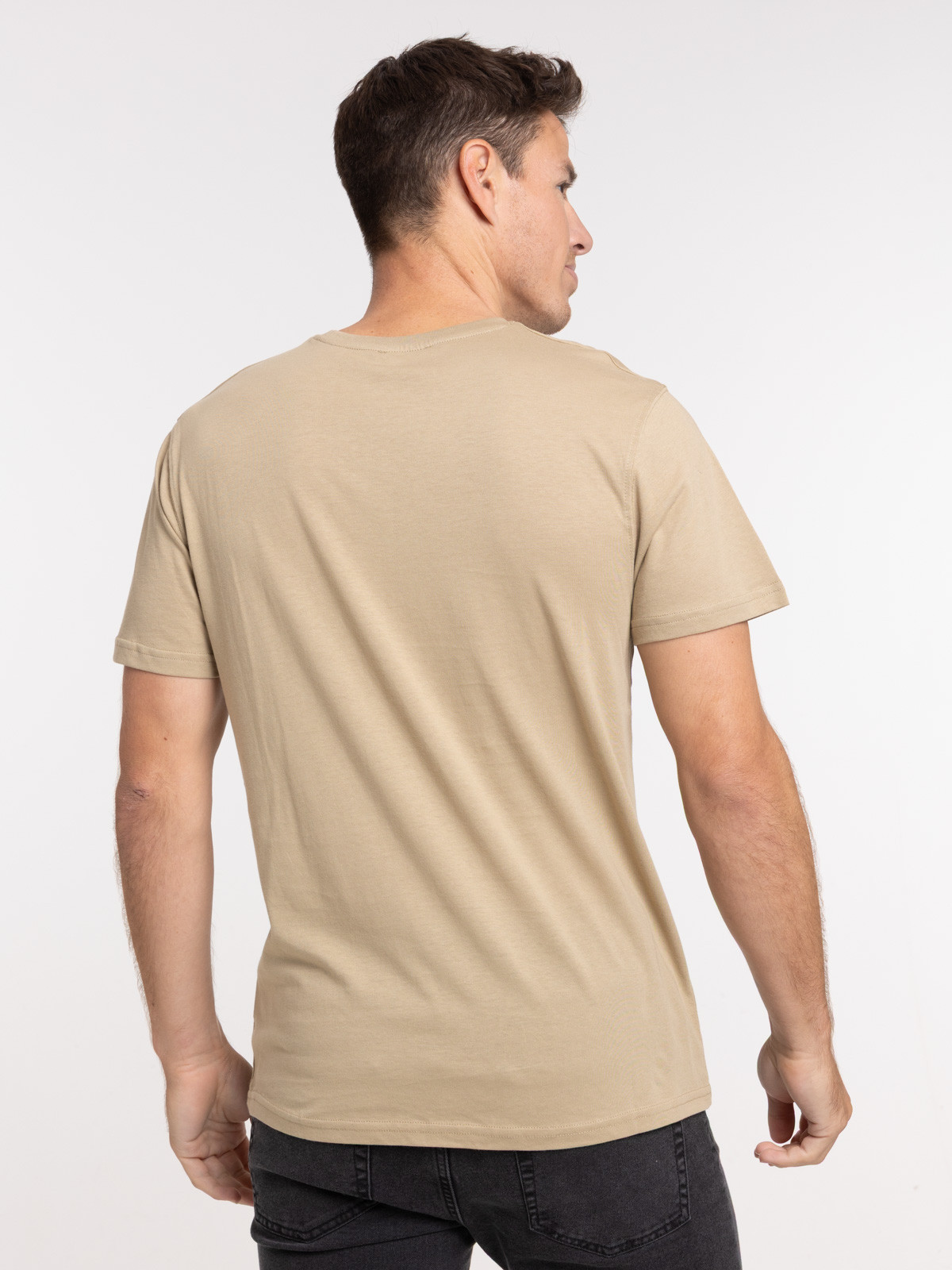 T-shirt slim fit coloris taupe homme