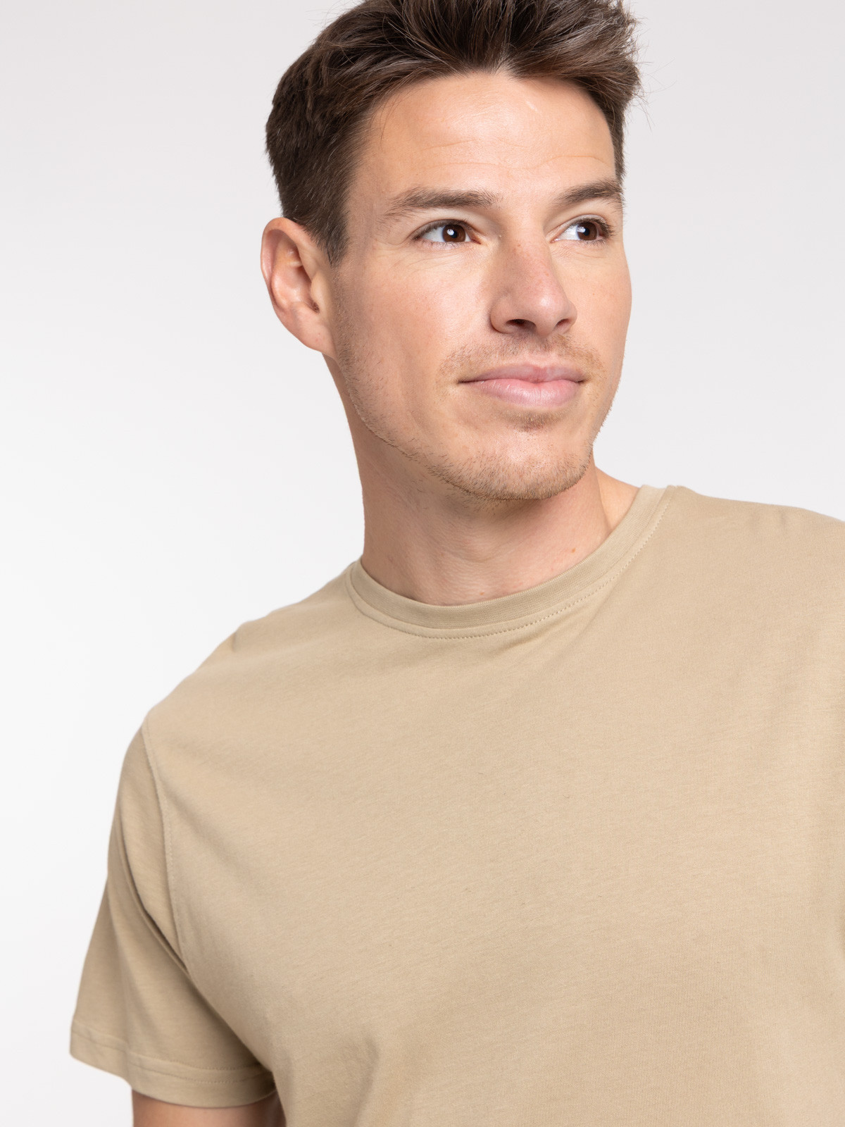 T-shirt slim fit coloris taupe homme