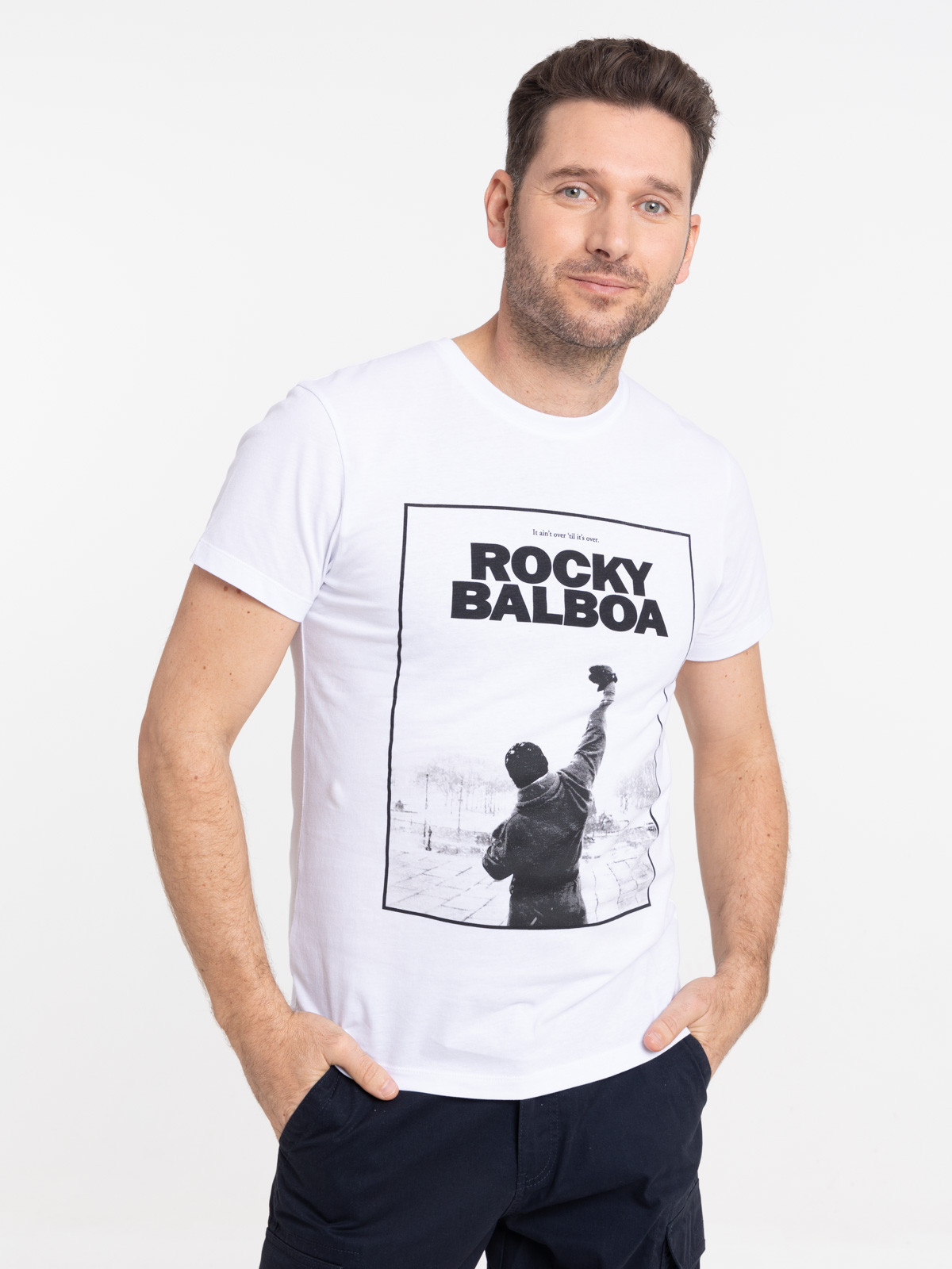 T-shirt Rocky Balboa blanc homme