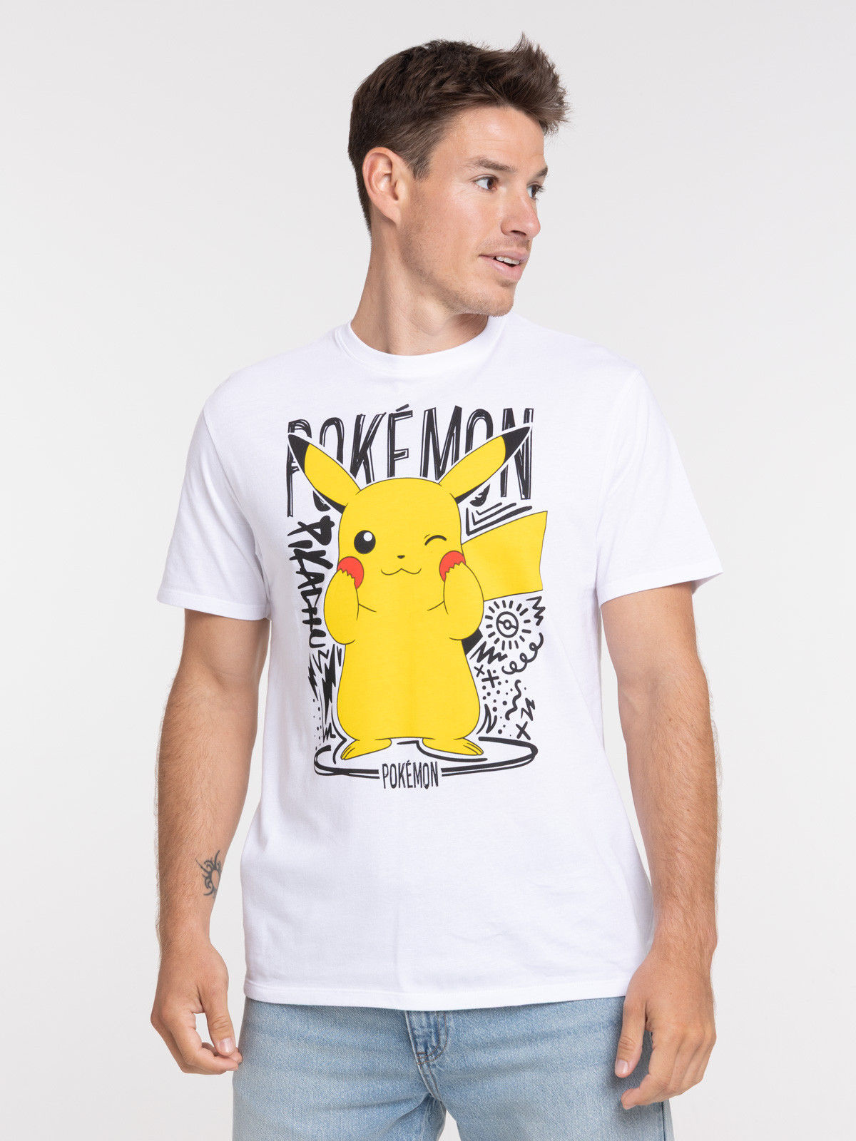 T-shirt Pokémon blanc homme T-shirt Pokémon blanc homme
