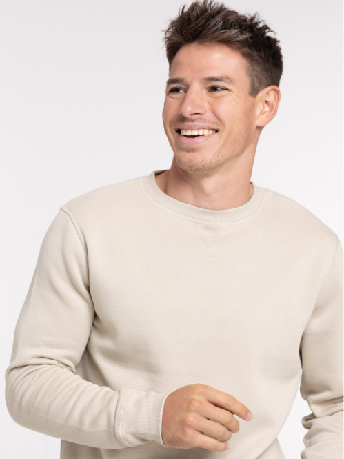 Sweat uni col rond homme