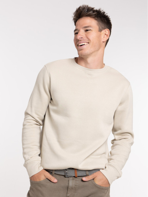 Sweat uni col rond homme