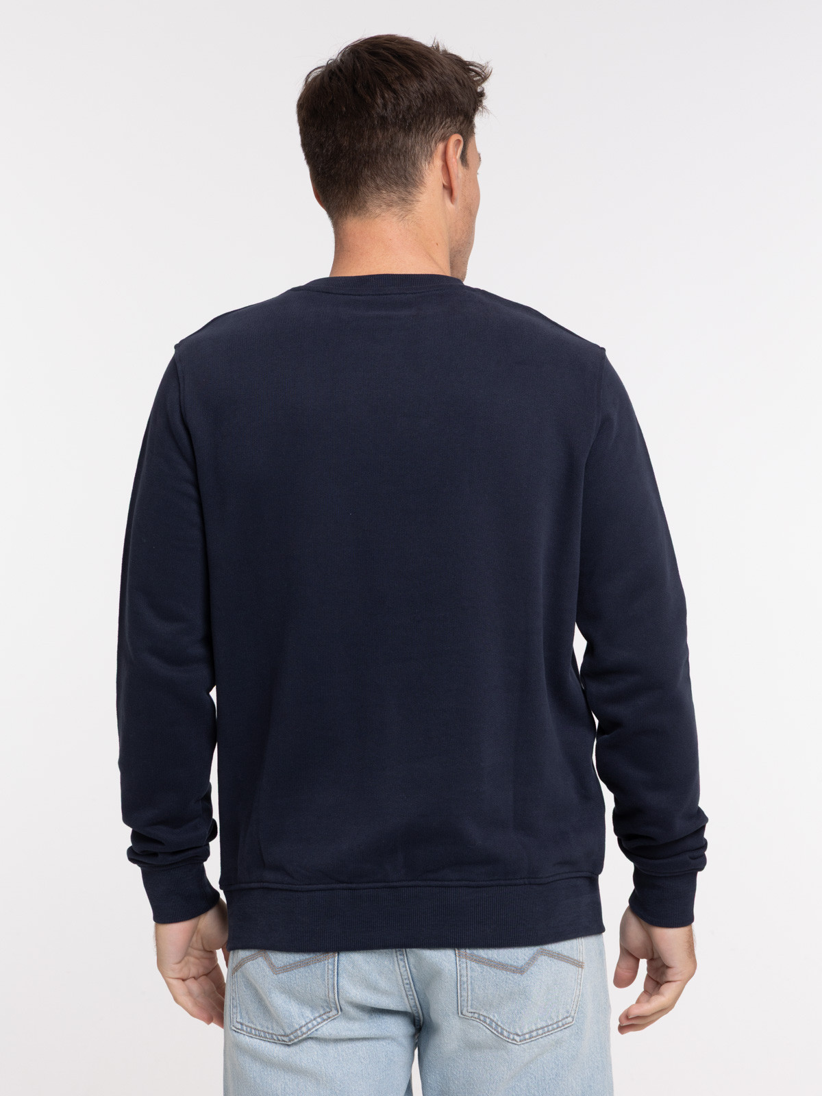 Sweat col rond message brodé homme