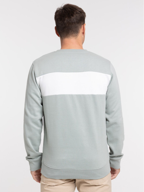 Sweat col rond bicolore homme