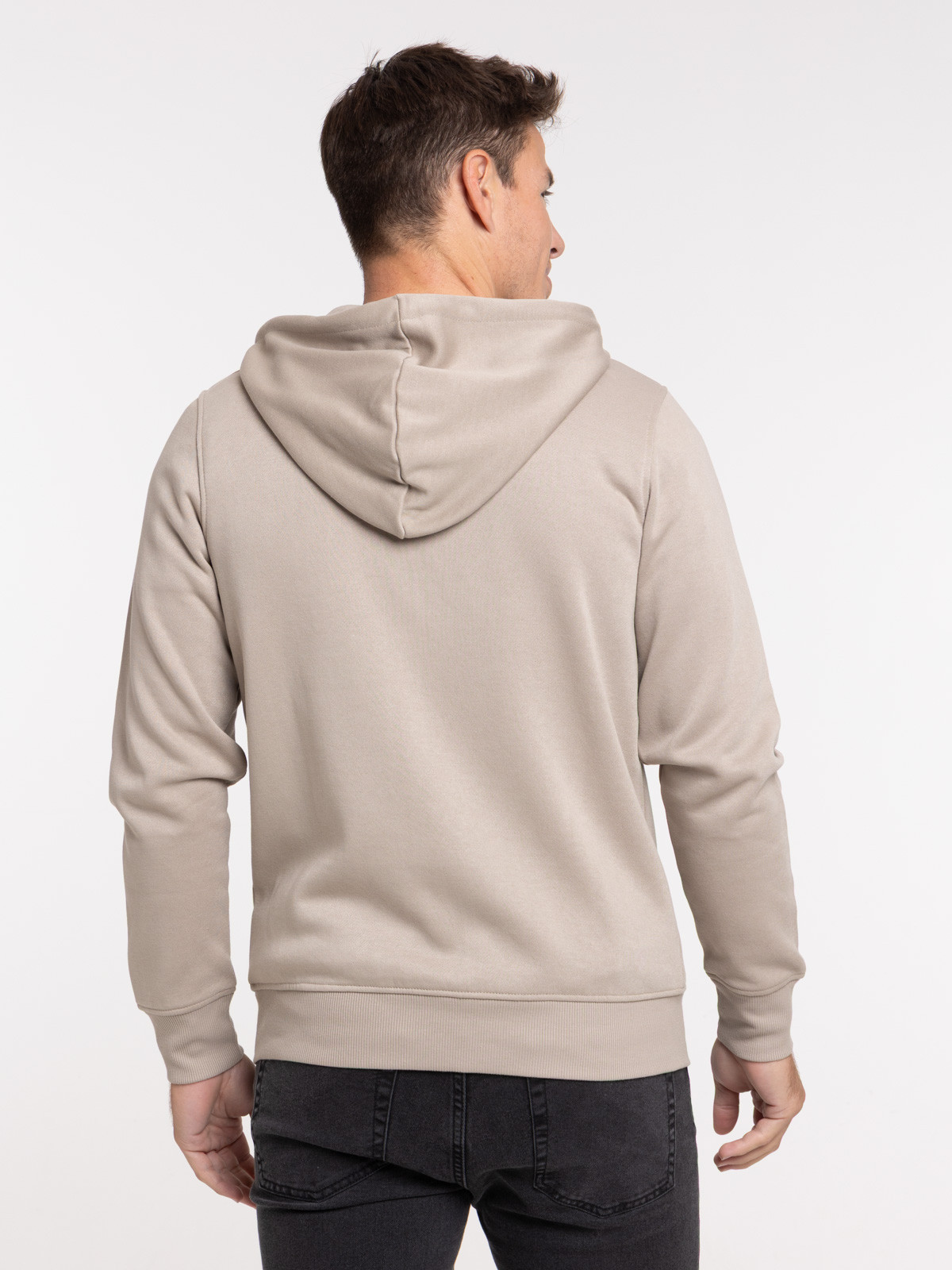 Sweat zippé capuche taupe grise homme Sweat zippé capuche taupe grise homme