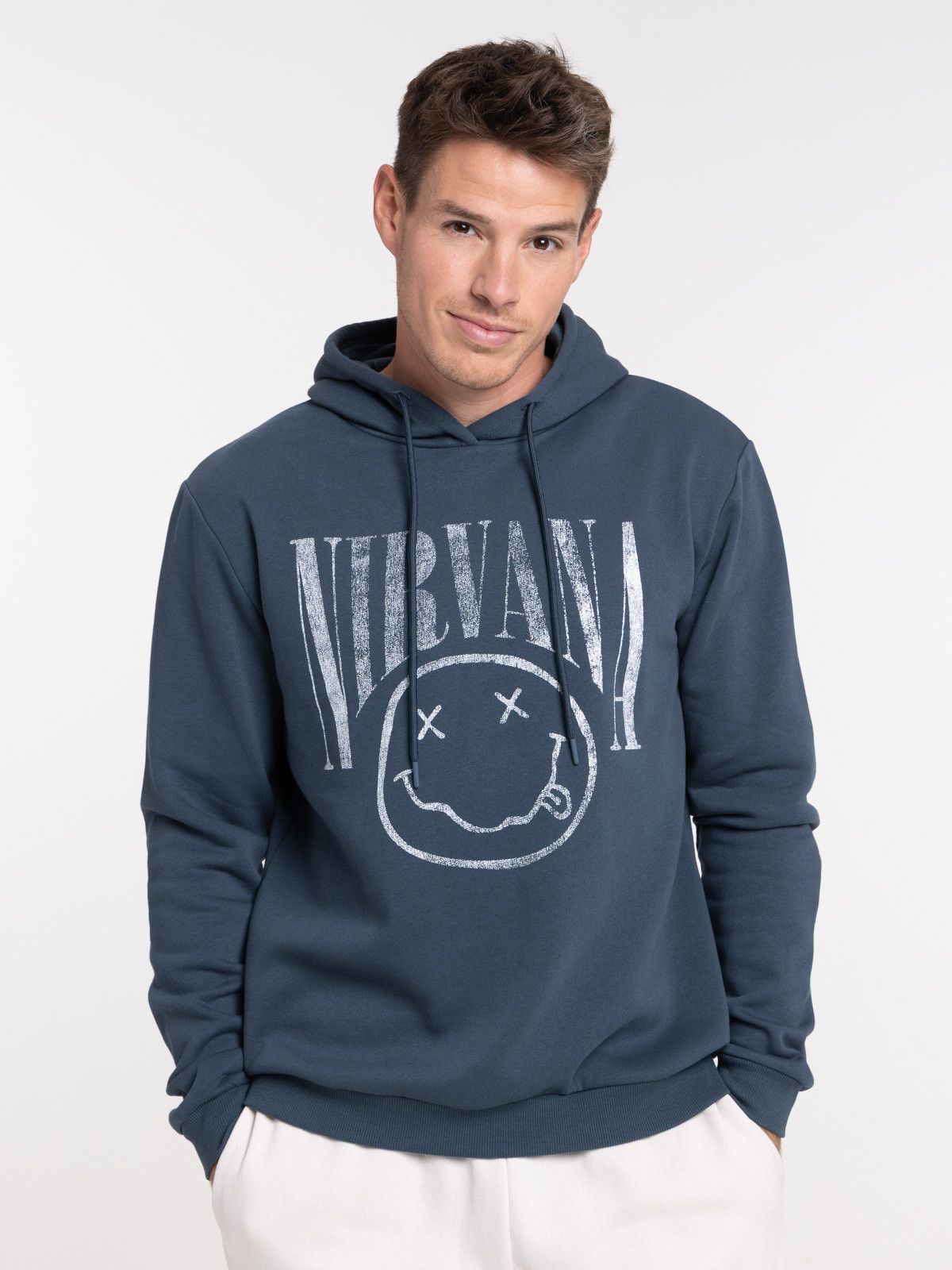 Sweat à capuche bleu nuit Nirvana homme