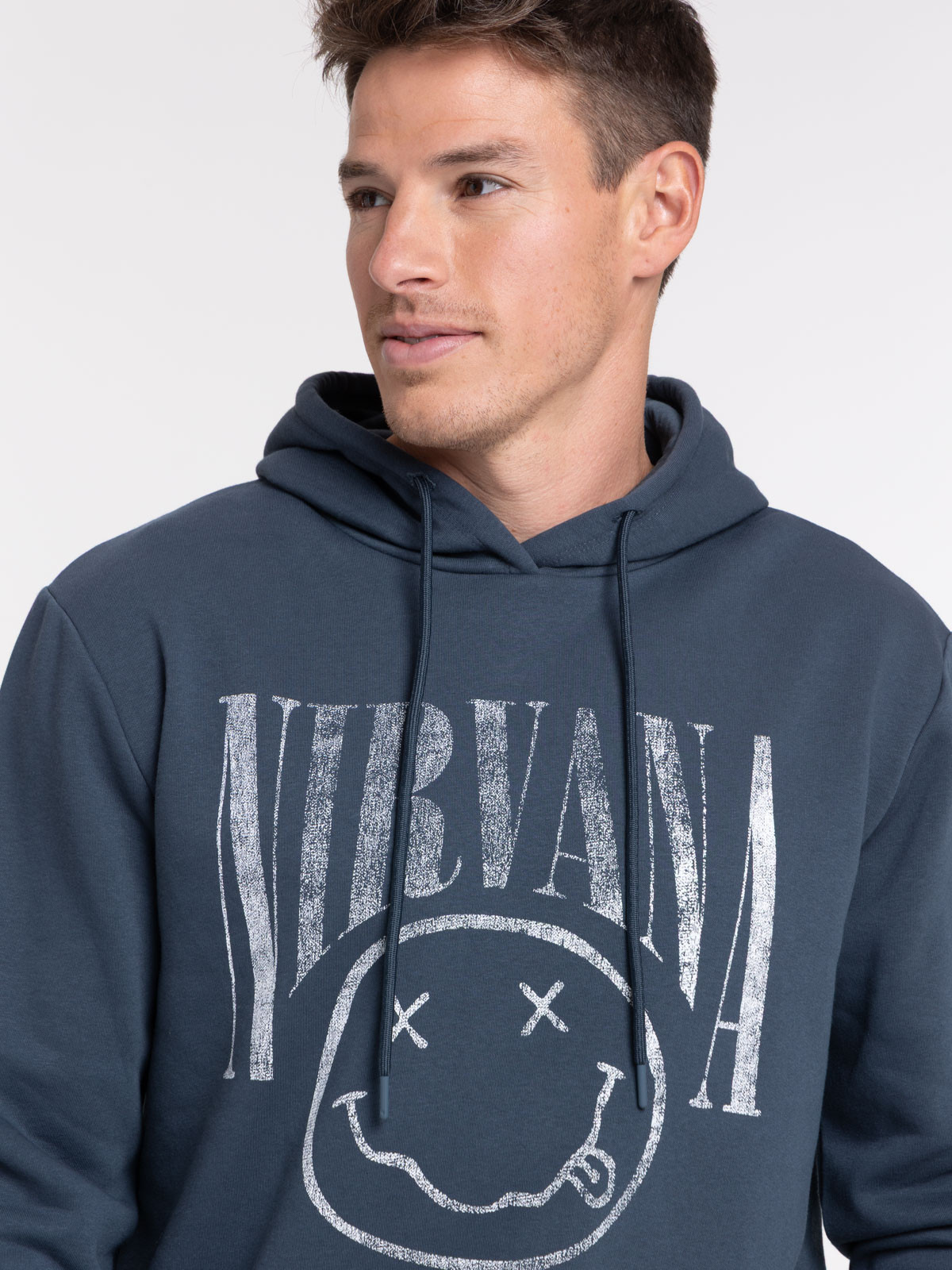 Sweat à capuche bleu nuit Nirvana homme