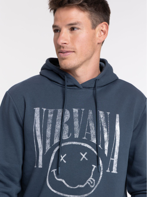 Sweat à capuche bleu nuit...