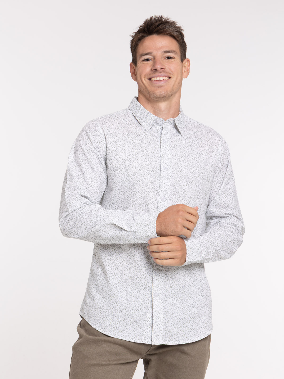 Chemise fleurie manches longues homme