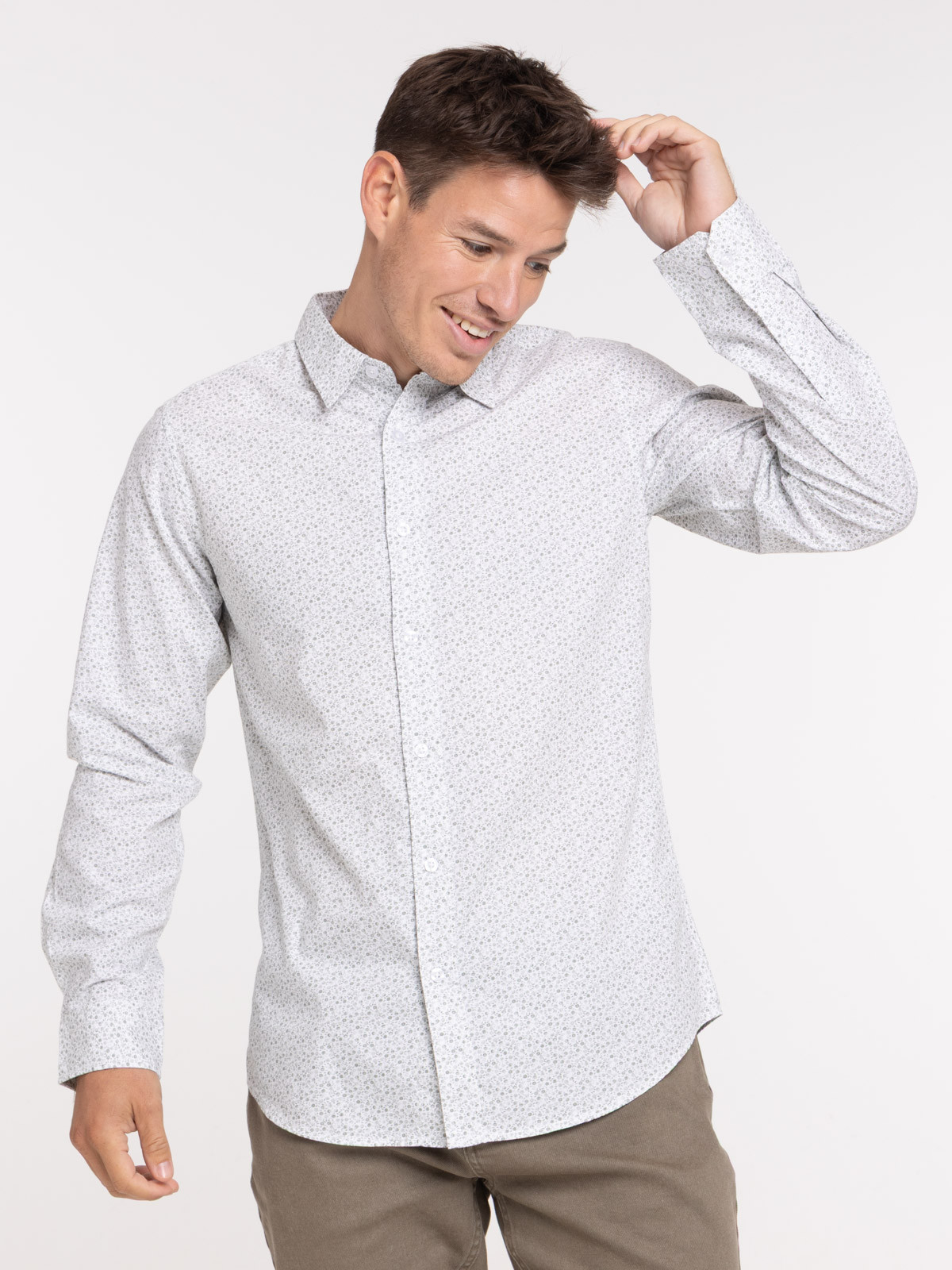 Chemise fleurie manches longues homme