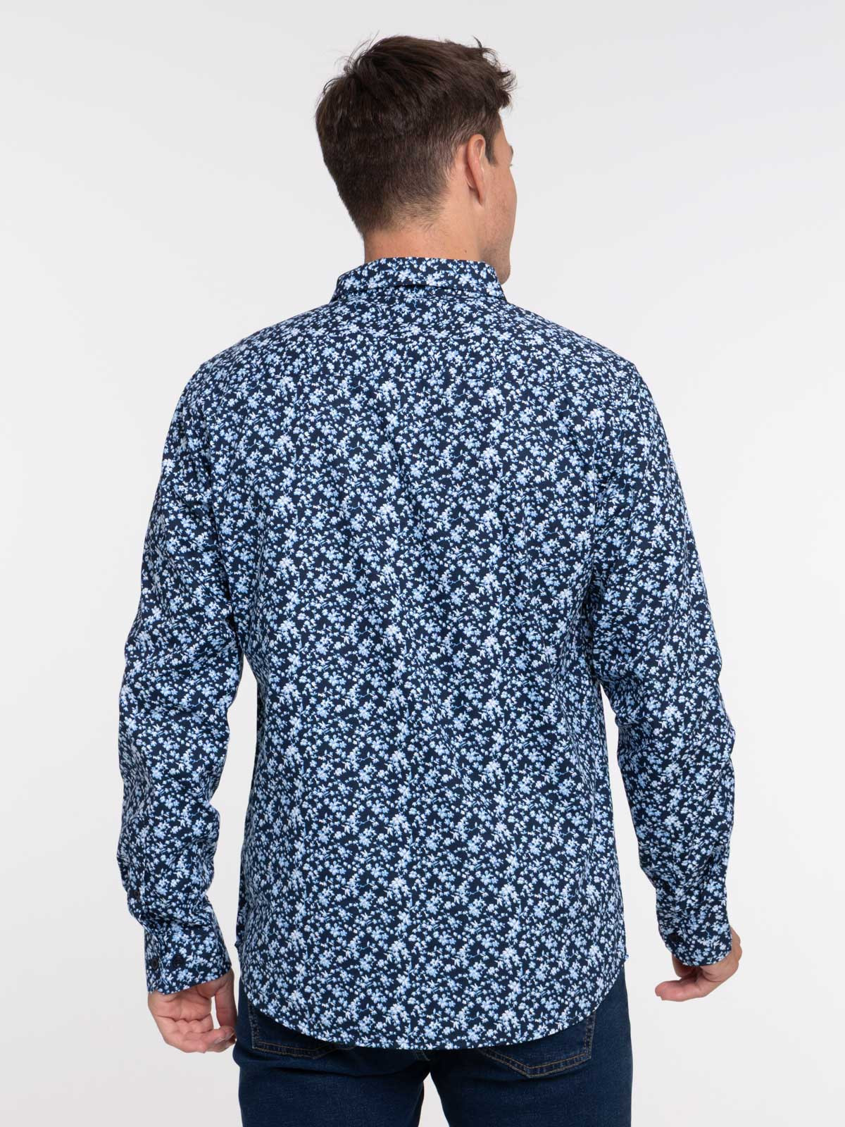 Chemise homme fleurie manches longues