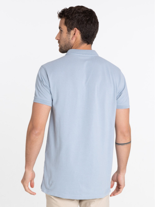 Polo bleu givré homme