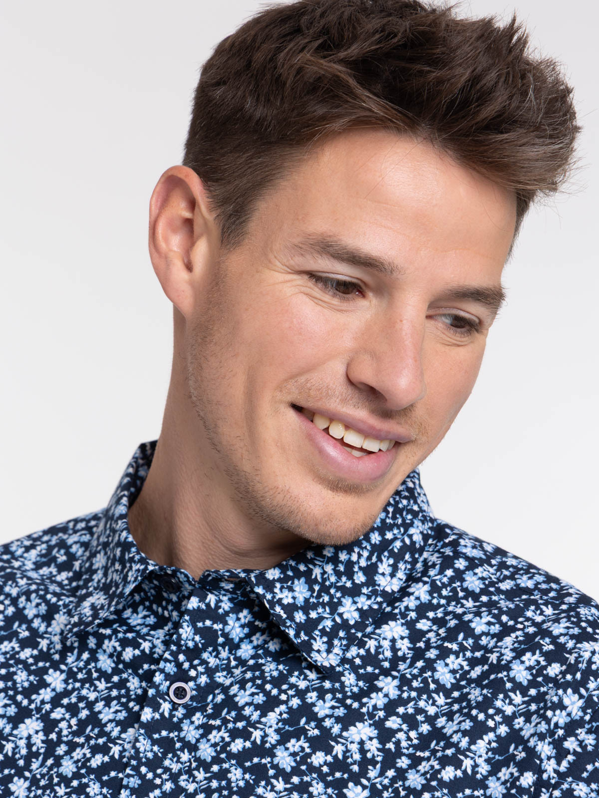 Chemise homme fleurie manches longues