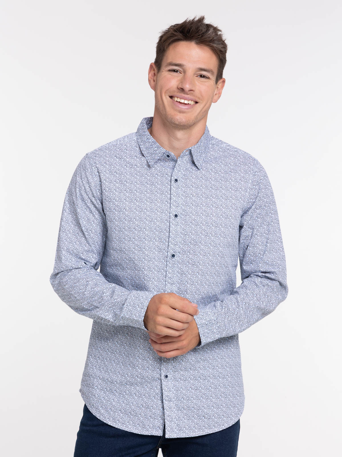 Chemise graphique manches longues homme