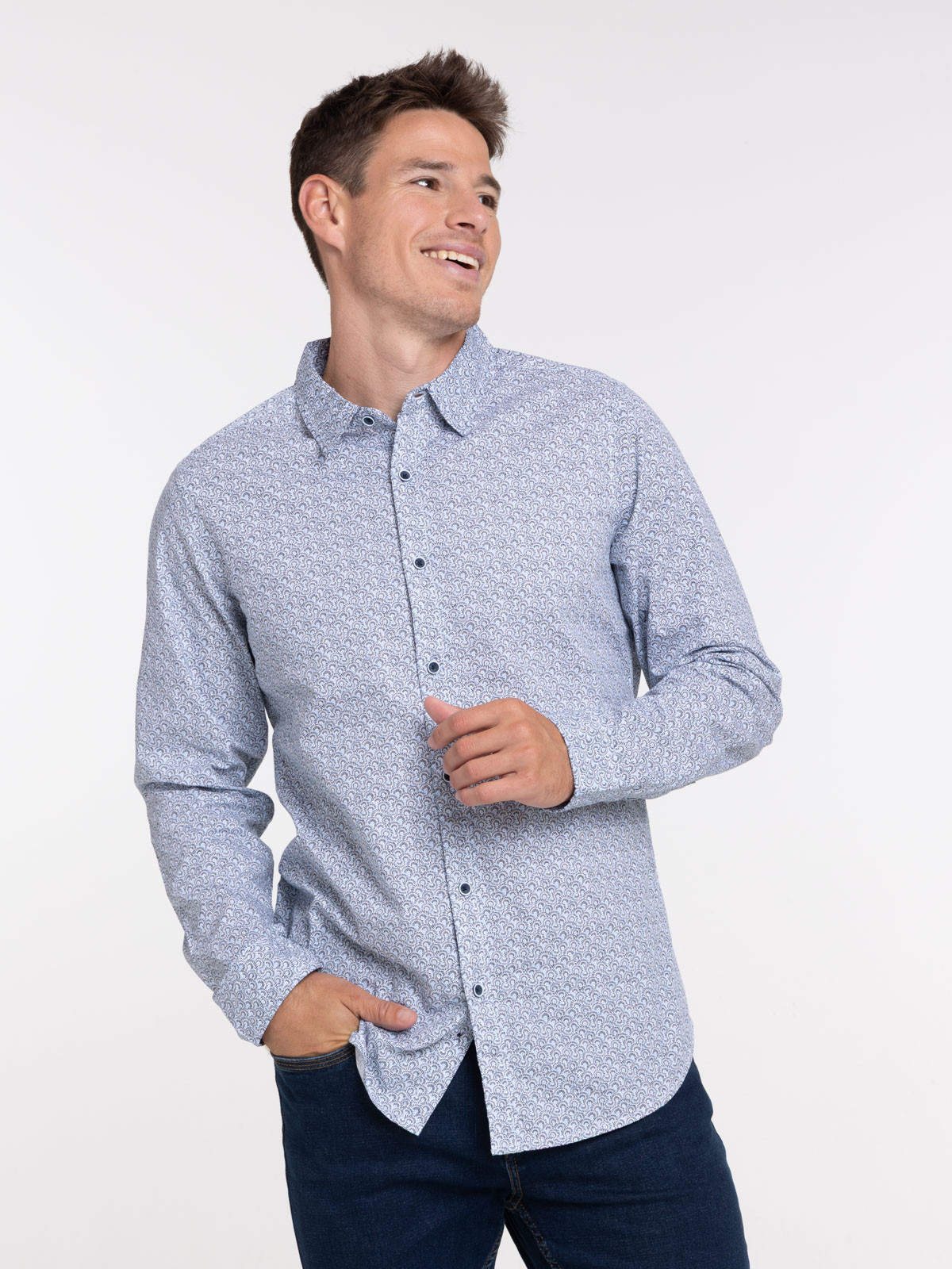 Chemise graphique manches longues homme