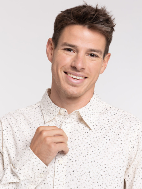 Chemise fleurs manches...