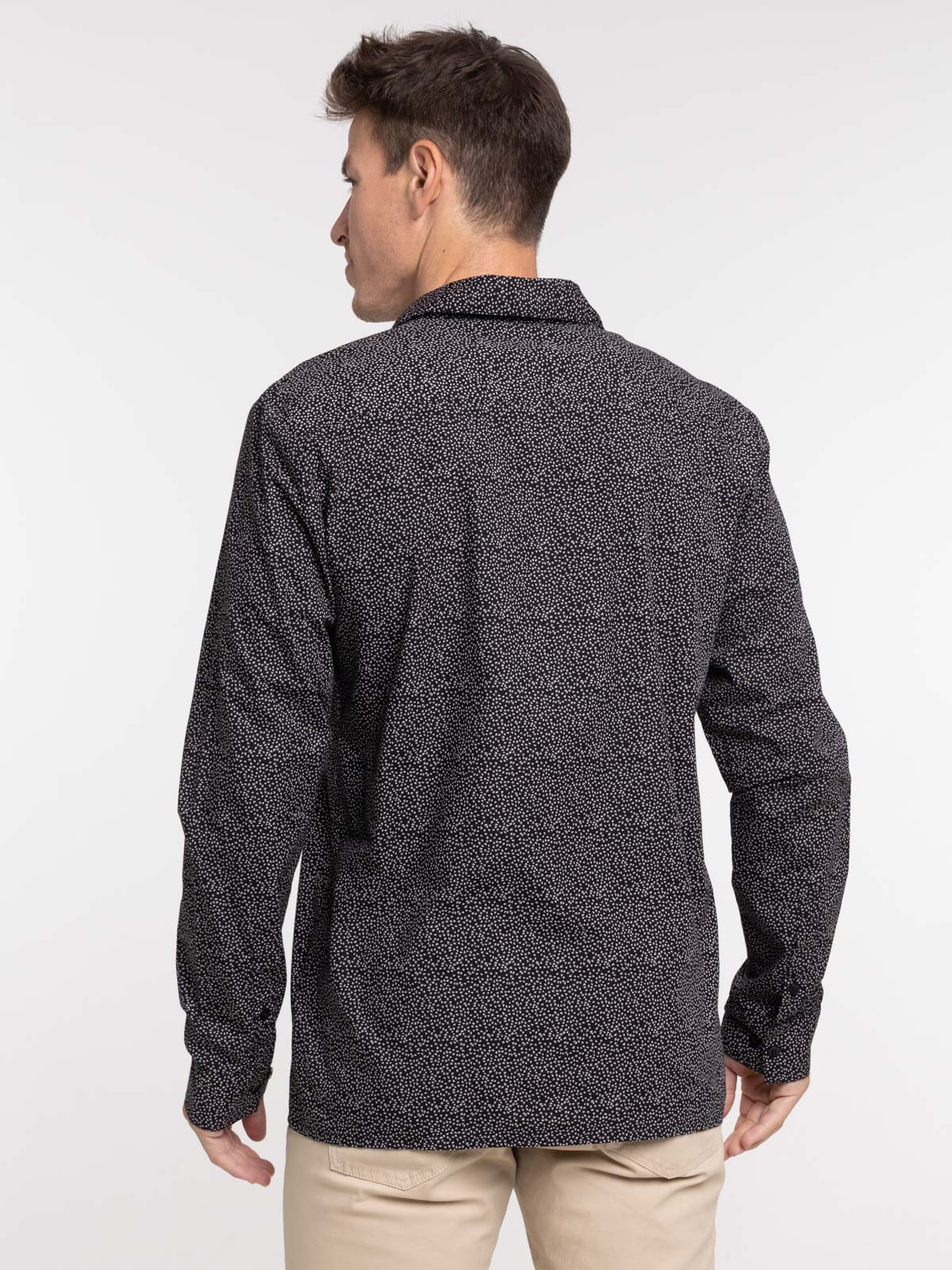 Chemise imprimée noire homme