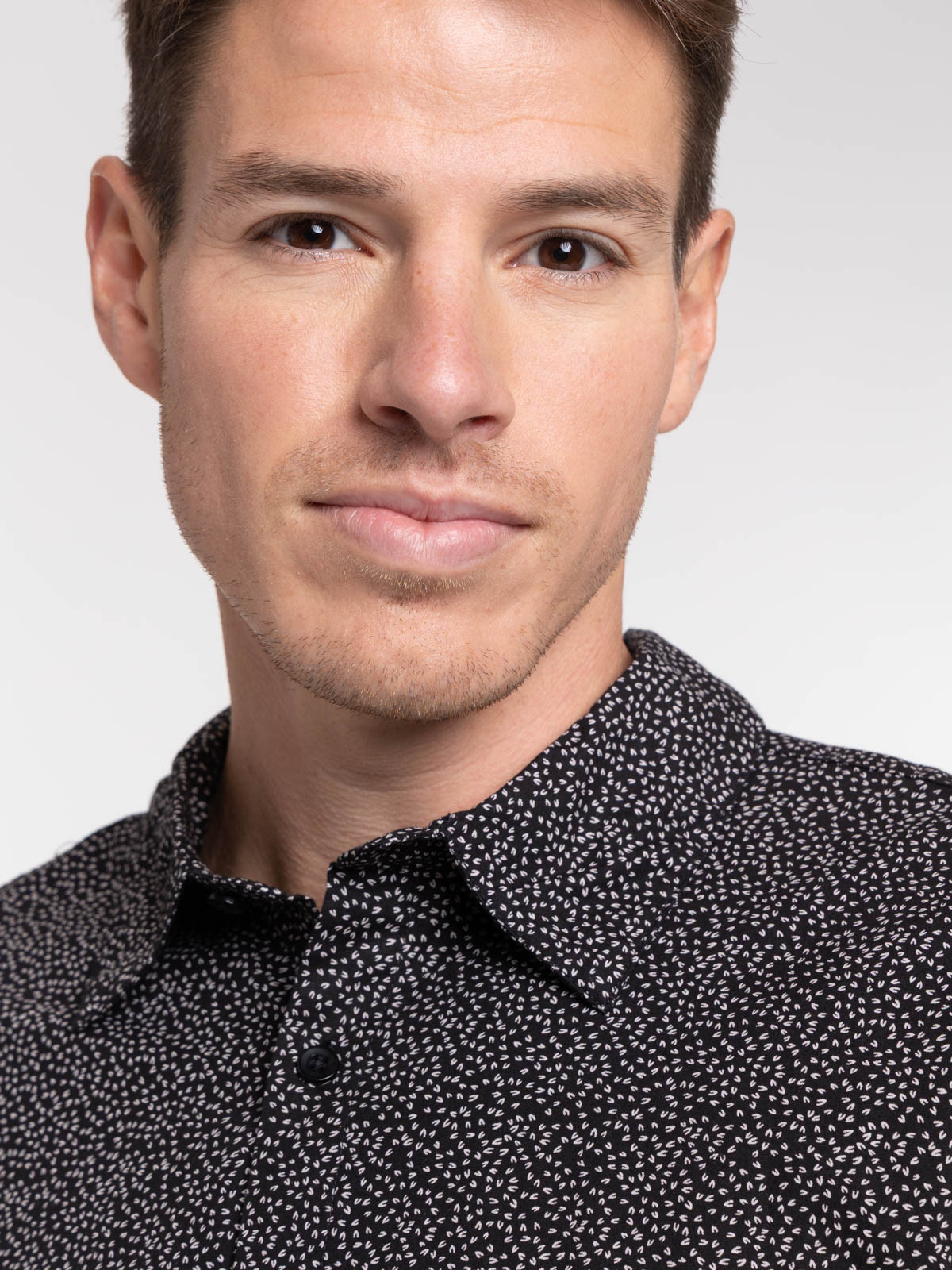 Chemise imprimée noire homme