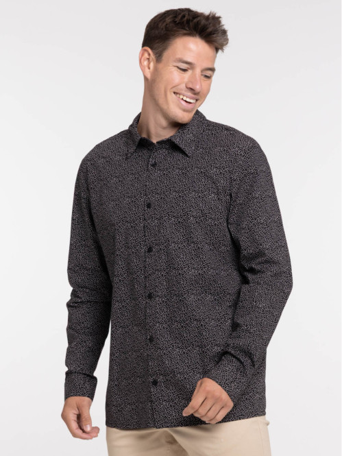Chemise imprimée noire homme