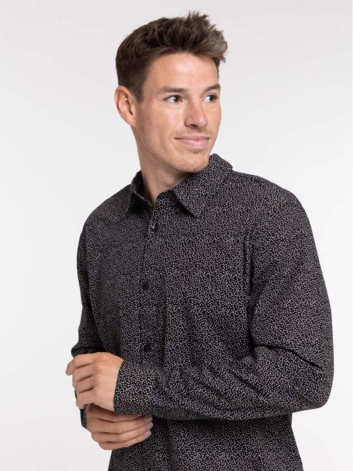Chemise imprimée noire homme