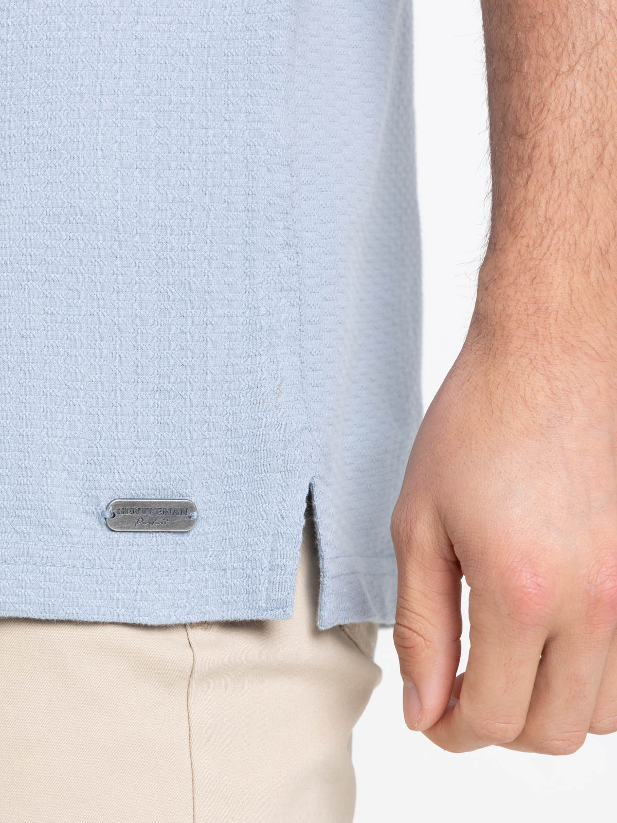 Polo bleu givré homme