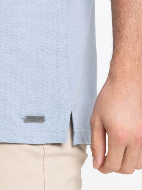 Polo bleu givré homme