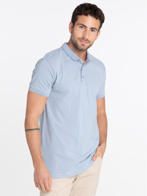 Polo bleu givré homme