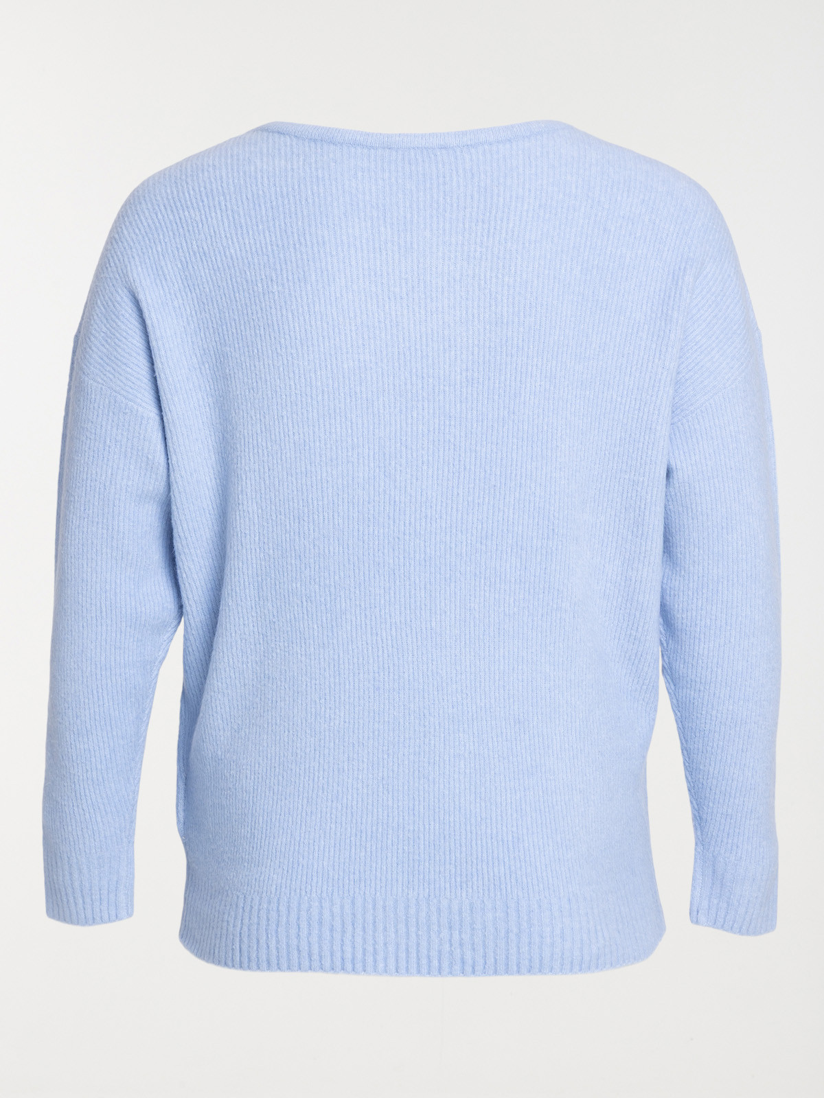 Pull col V côtelé grande taille femme