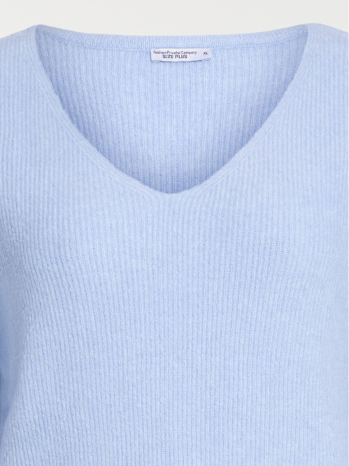 Pull col V côtelé grande...