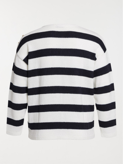 Pull rayé grande taille femme