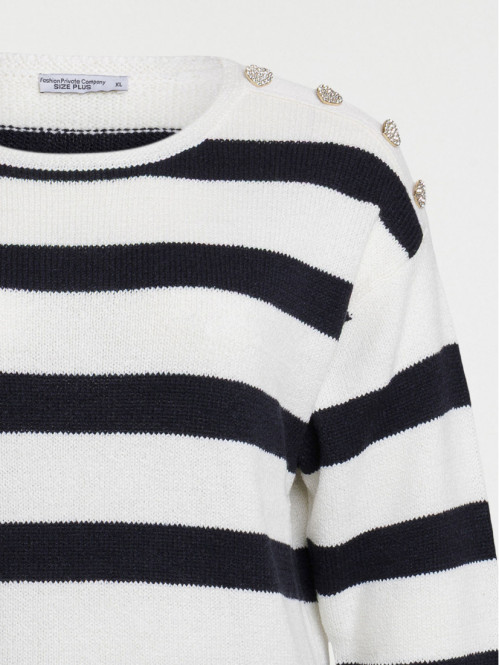 Pull rayé grande taille femme