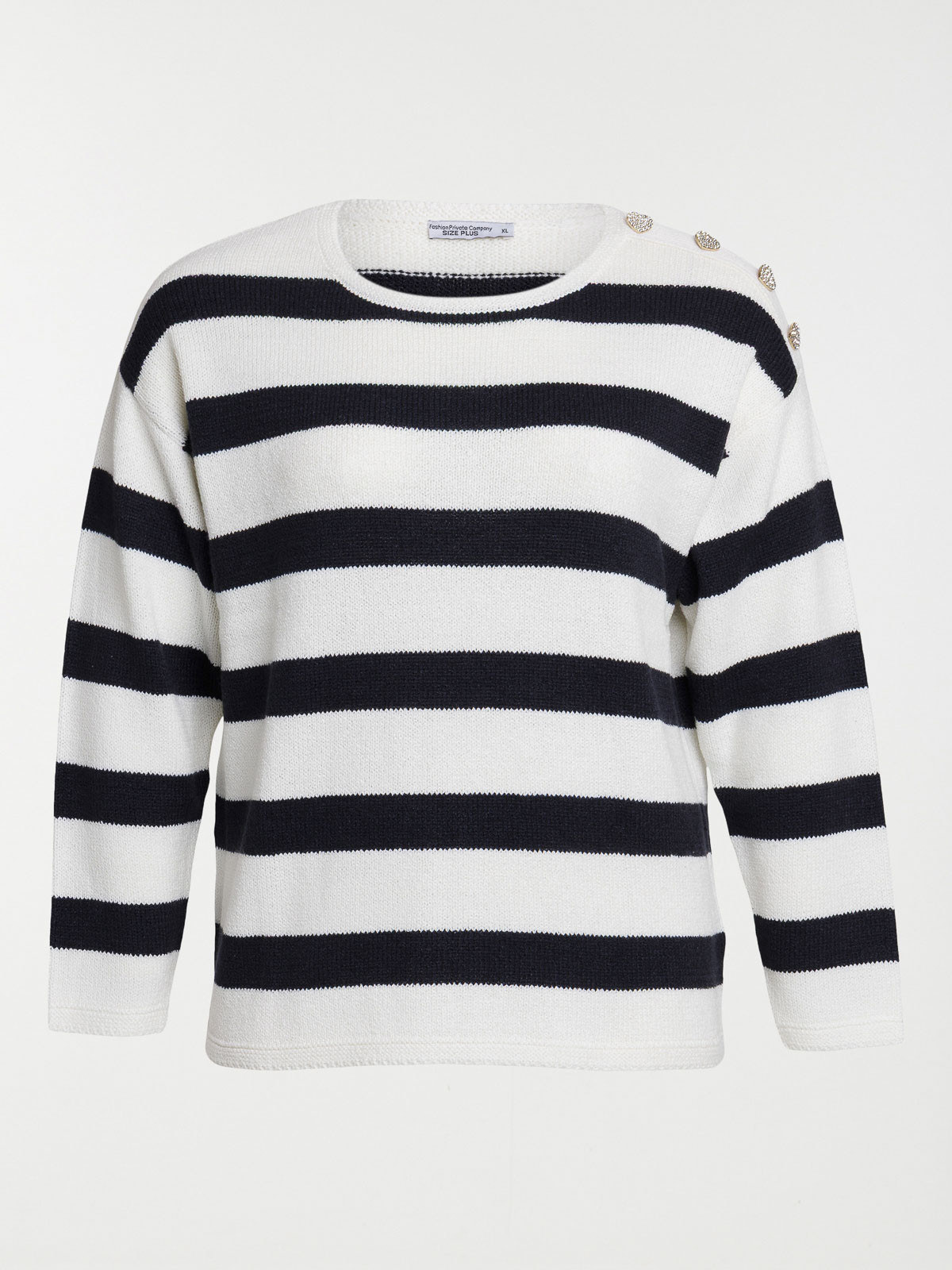 Pull rayé grande taille femme