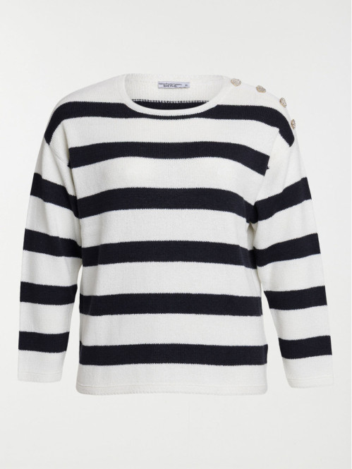Pull rayé grande taille femme