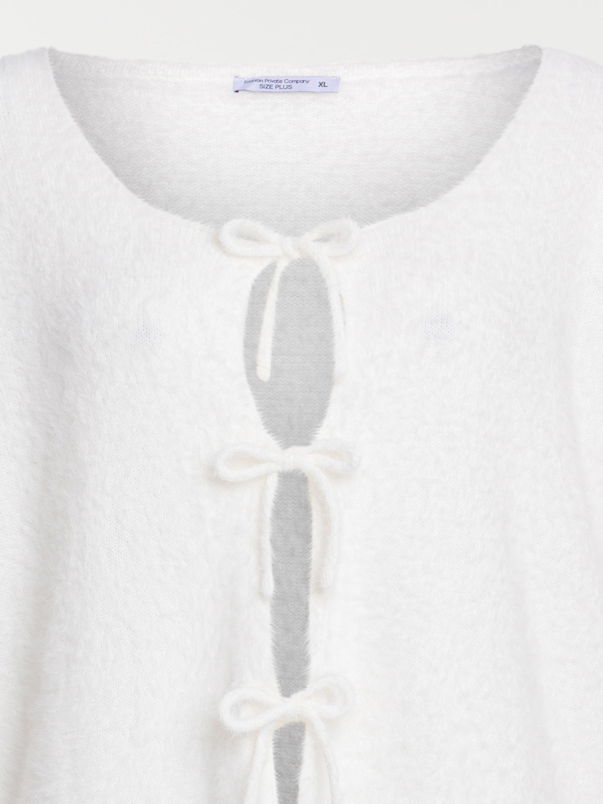 Gilet col rond noeud grande taille femme Gilet col rond noeud grande taille femme