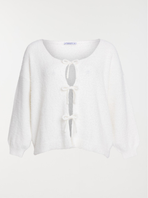 Gilet col rond noeud grande...