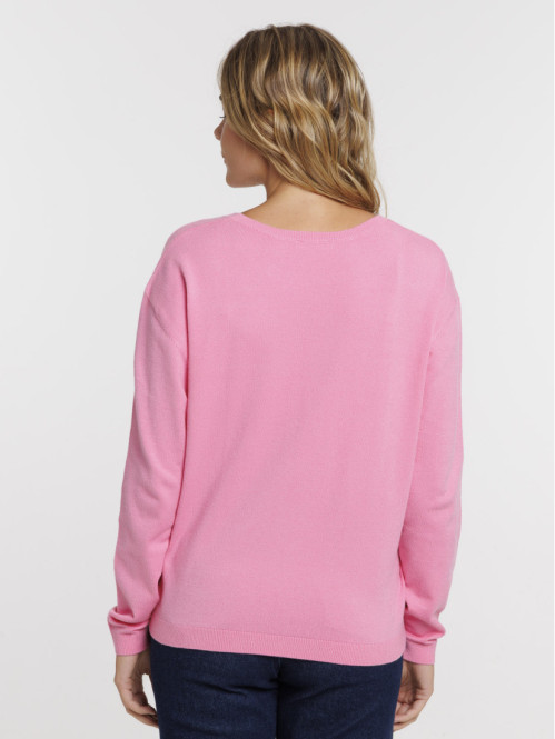 Pull fin col rond femme