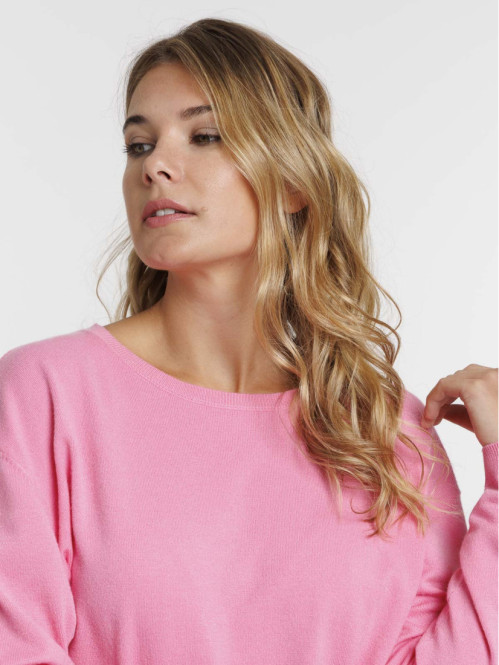 Pull fin col rond femme