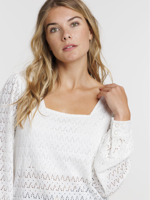 T-shirt col carré manches...