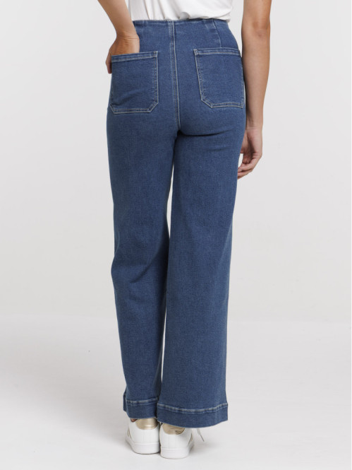 Jean wide leg double stone...