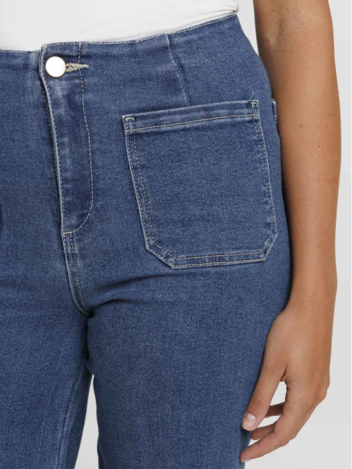 Jean wide leg double stone...